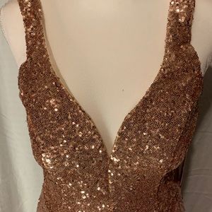 Crystal Doll Rose Gold Evening Dress